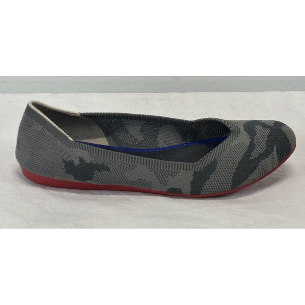 Rothy's Round Toe Ballet The Flats Size 9.5 Grey Camouflage V Cut Knit *Retired*